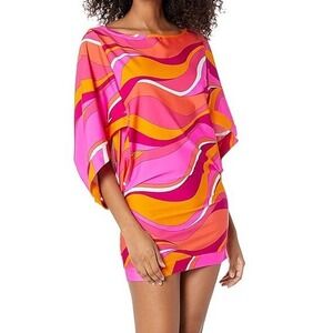 Trina Turk Vivid Vista Swimwear Cover Up Tunic Dress Women's Size Medium